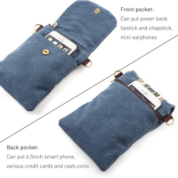 Women's Navy Blue 03 Vintage Embroidered Cute Mini Cross Body Bag Small Handbag - Picture 4 of 6